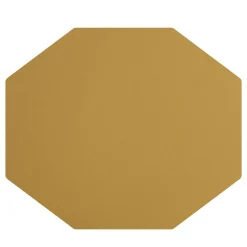 Set of 2 Double-sided Olive and Mustard Leather Placemats #1