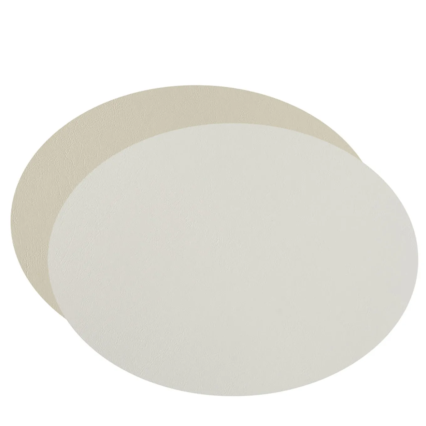 Set of 2 Double-sided Panna Cotta And White Leather Placemats #3