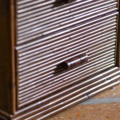 Set of 2 2-Drawer Bamboo Nightstands