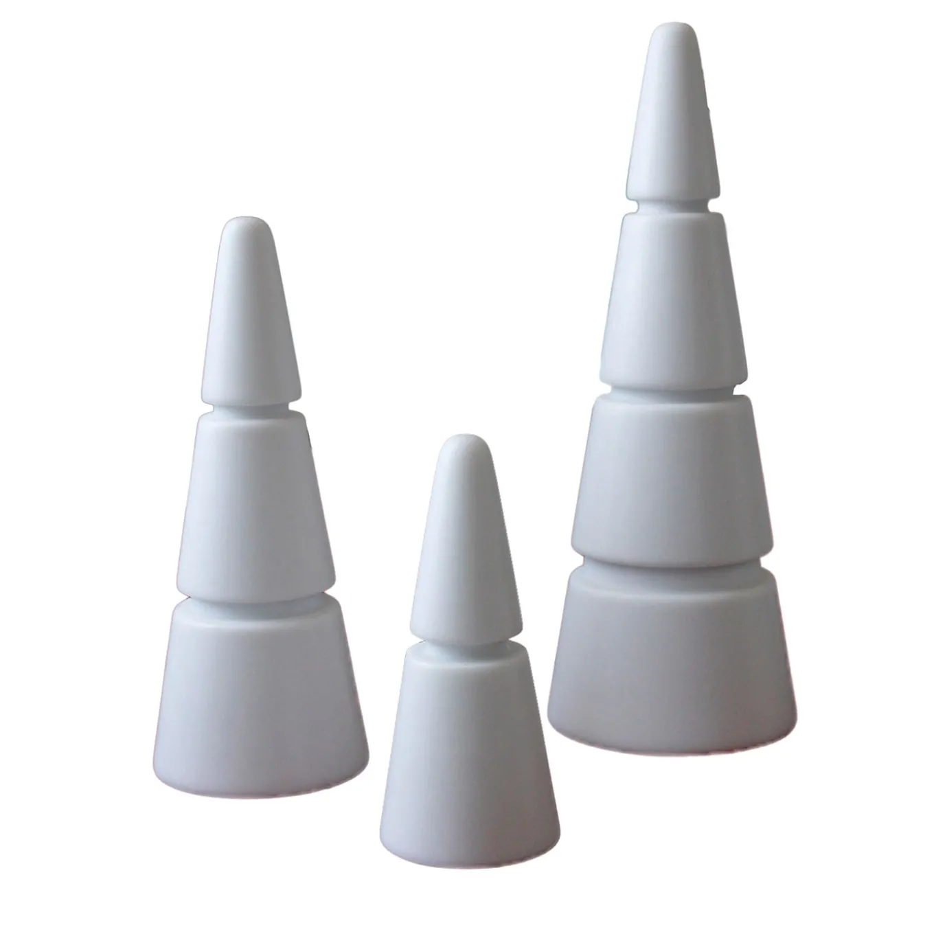 Set of 3 Extra White Carrara Marble Christmas Trees