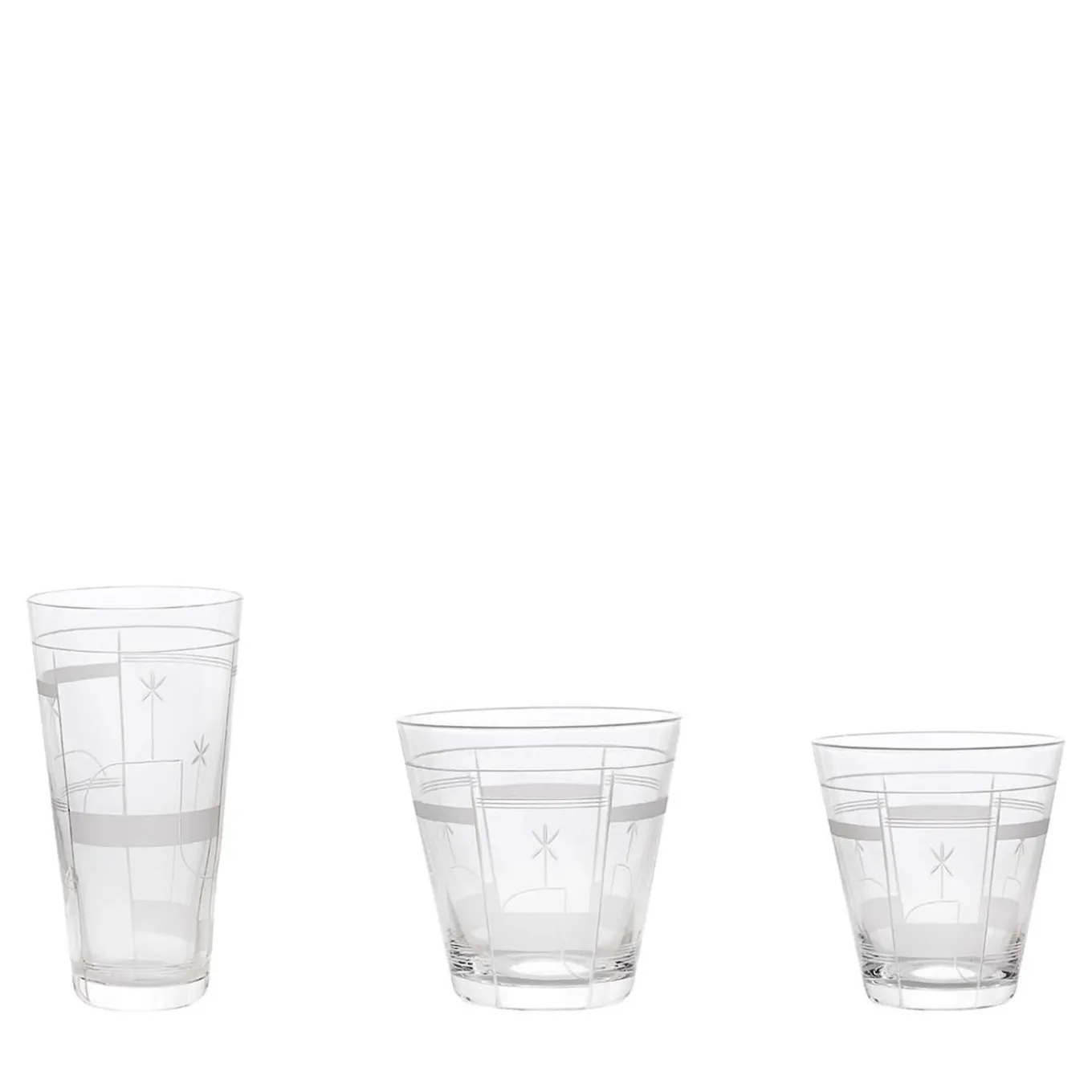 Set of 3 Fiori Crystal Glasses