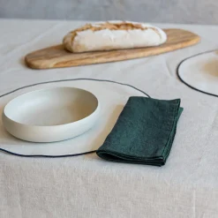 Set of 4 Forest Linen Napkins with Forest Rolled Hem
