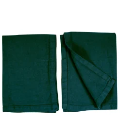 Set of 4 Forest-Green Linen Placemats
