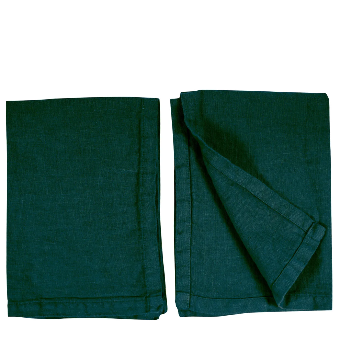 Set of 4 Forest-Green Linen Placemats