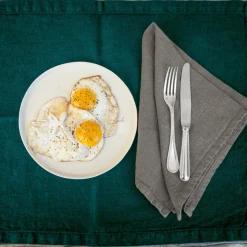 Set of 4 Forest-Green Linen Placemats
