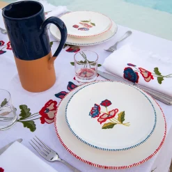 Set of 4 Gioia Red Ceramic Dessert Plates
