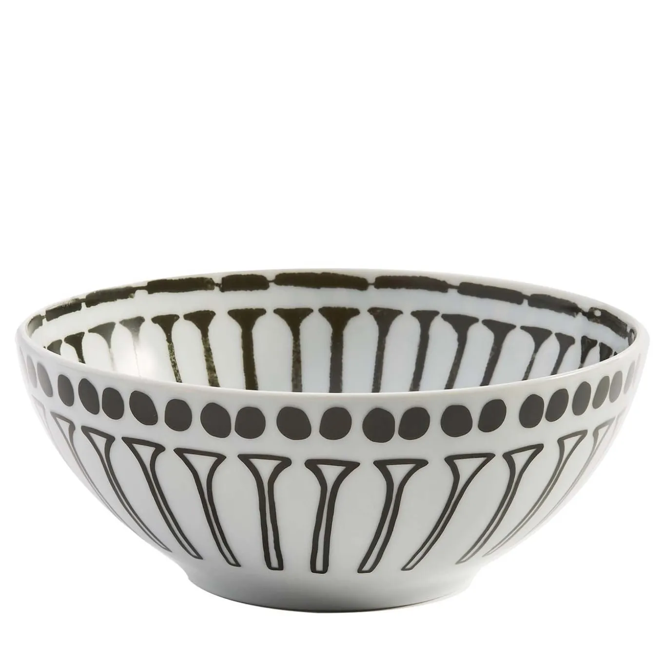 Set of 2 Grafismi Black and White Bowls #4