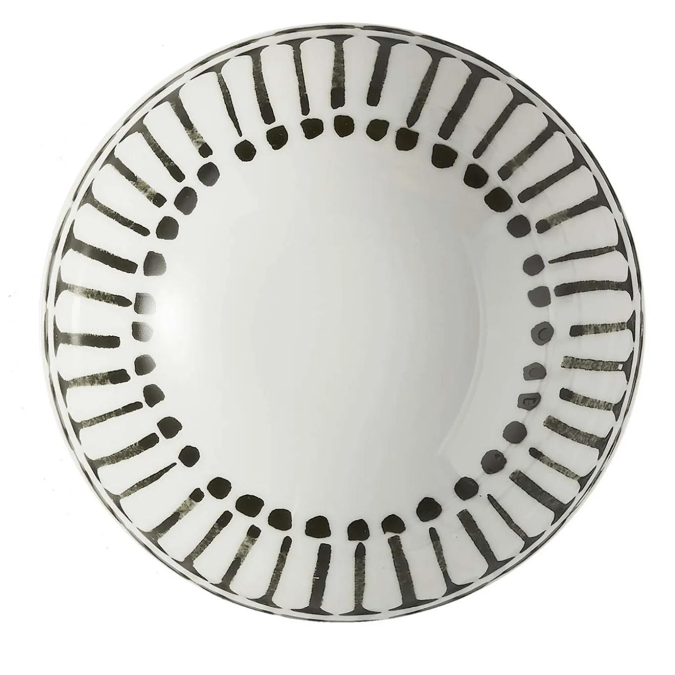 Set of 2 Grafismi Black and White Bowls #4