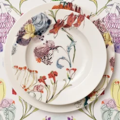 Set of 2 Grandma's Garden Soup Plates