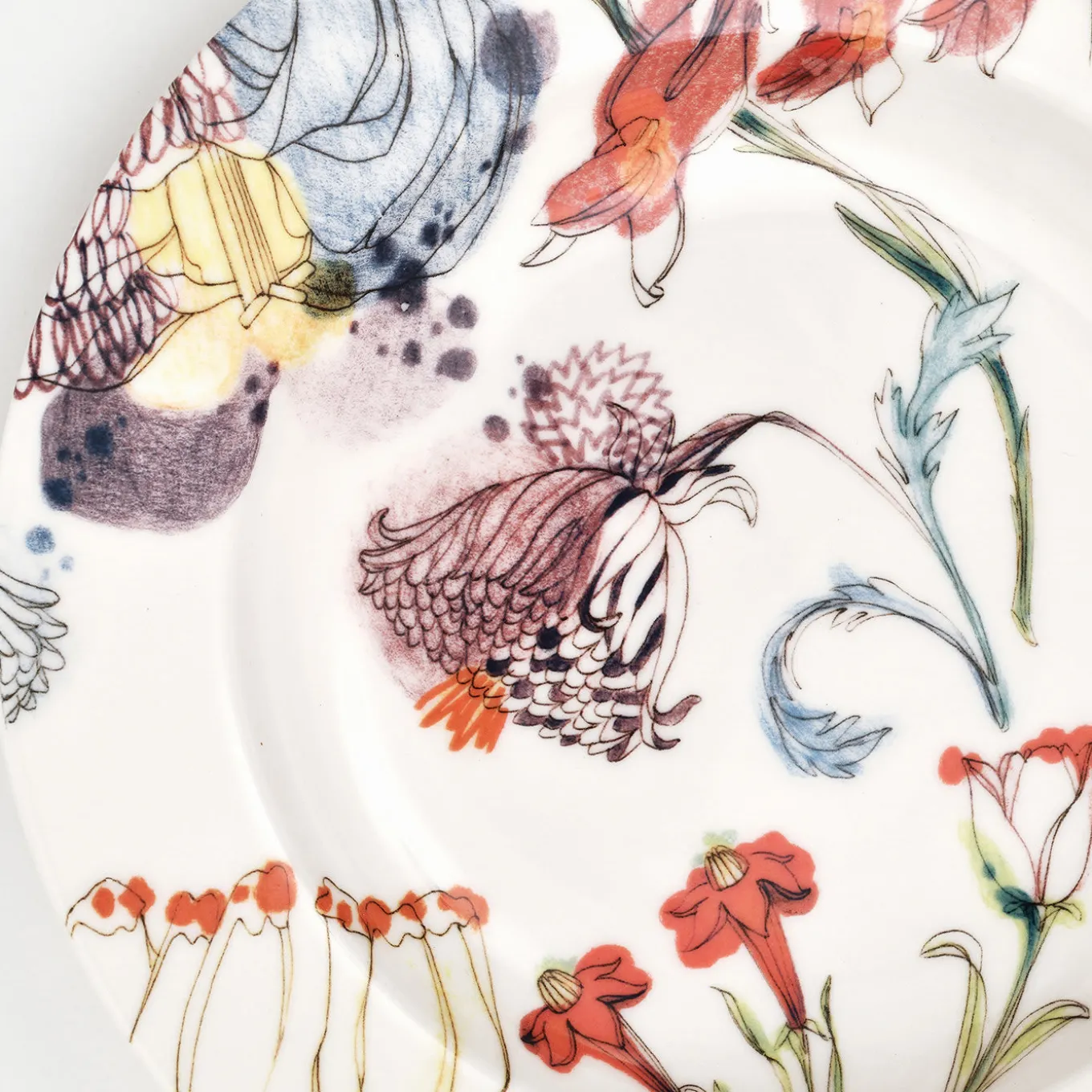 Set of 2 Grandma's Garden Soup Plates