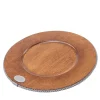 Set of 6 Gray Round Wood Chargers