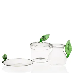 Set of 2 Green Leaf Saucer