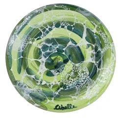Set of 4 Green Marble Motif Ceramic Dessert Plates