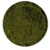 Set of 4 Green Velvet Round Placemats with Wooden Support
