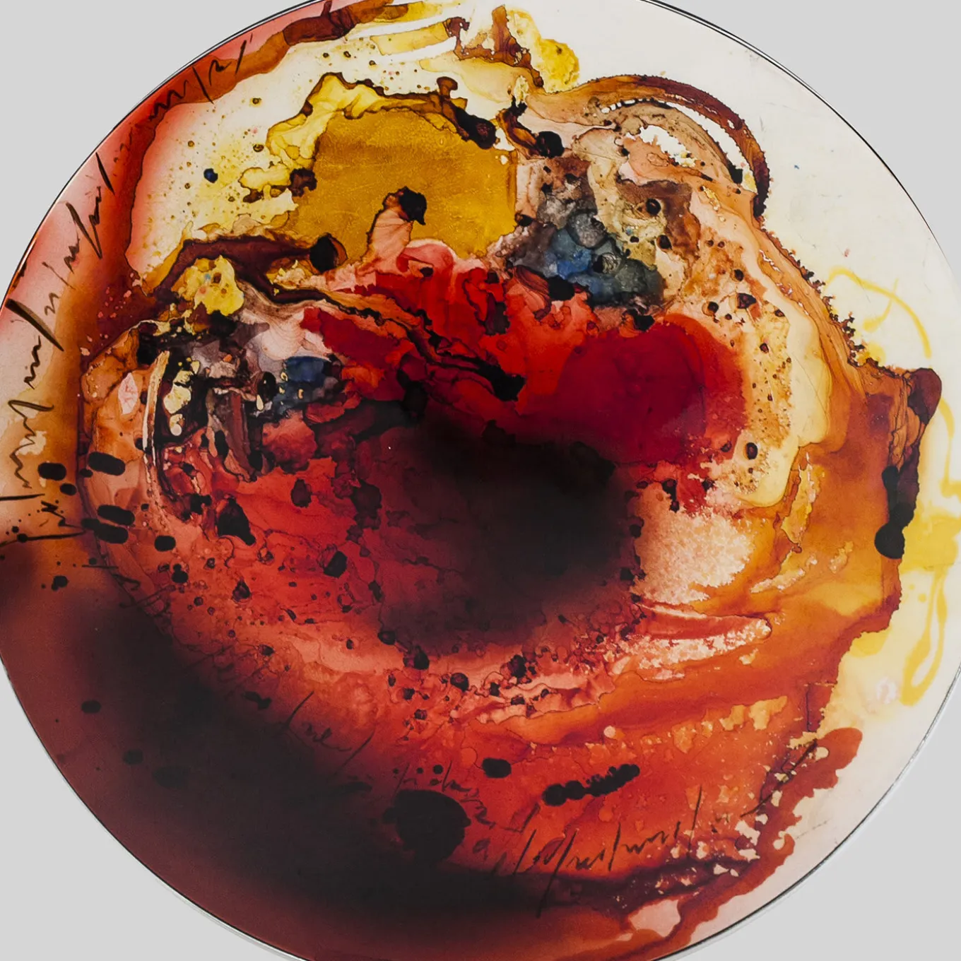 Set of 3 Handpainted Rust Coffee Tables