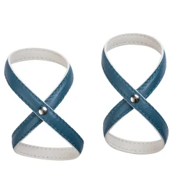 Set of 2 Heathcliff Amalfi Blu and Luna White Napkin Holders