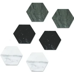 Set of 4 Hexagonal Marble Coasters