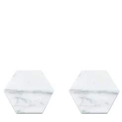 Set of 4 Hexagonal White Coasters