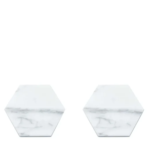 Set of 4 Hexagonal White Coasters