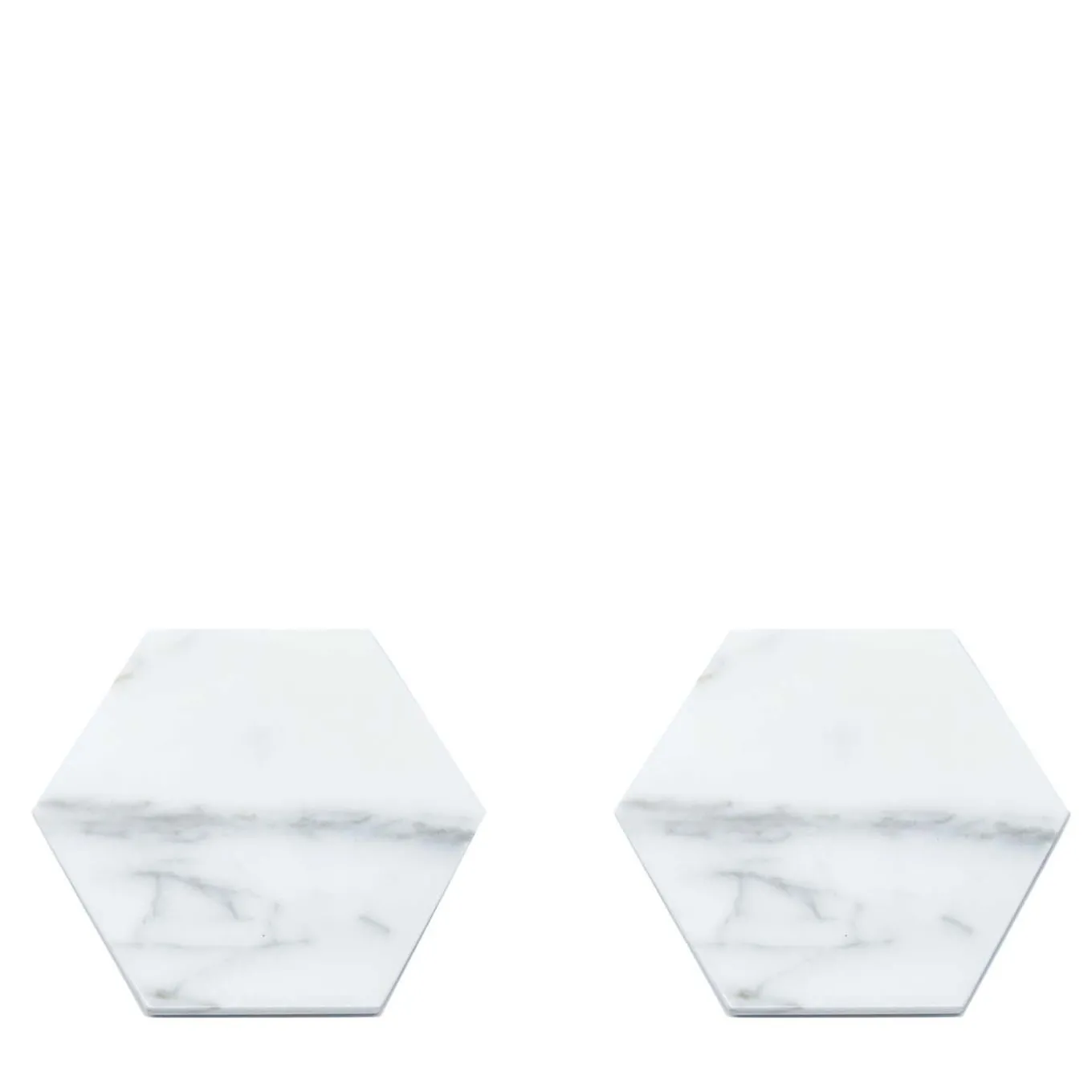 Set of 4 Hexagonal White Coasters