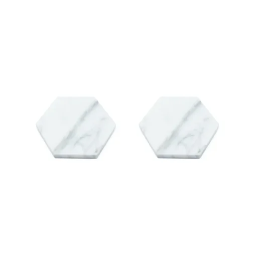 Set of 4 Hexagonal White Coasters