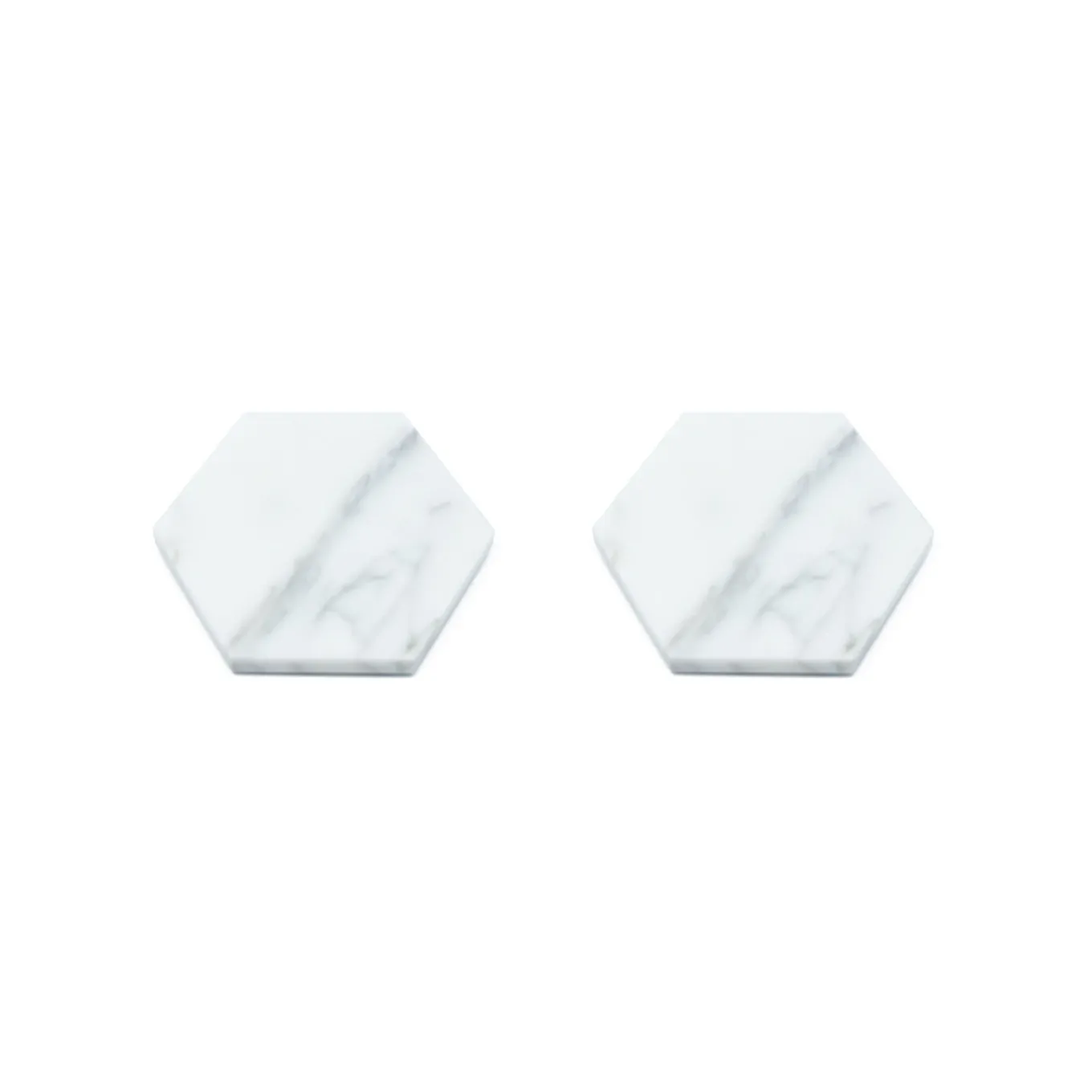 Set of 4 Hexagonal White Coasters