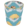 Set of 4 Ikat Gold & Light Blue Glasses