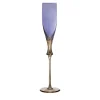 Set of 6 Iris Purple Crystal Champagne Flutes