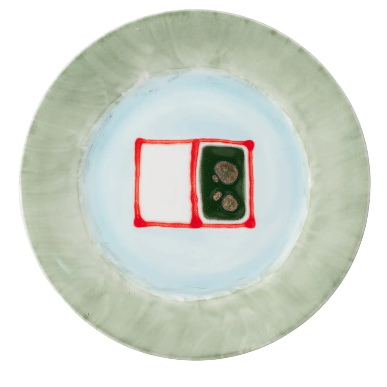 Set of 4 Jade Rim Bread plates