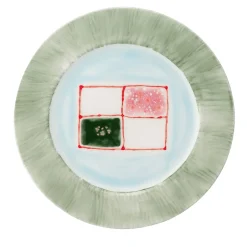 Set Of 2 Jade Rim Dinner Plates