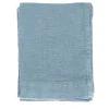 Set of 4 Light Blue Linen Hand Towels