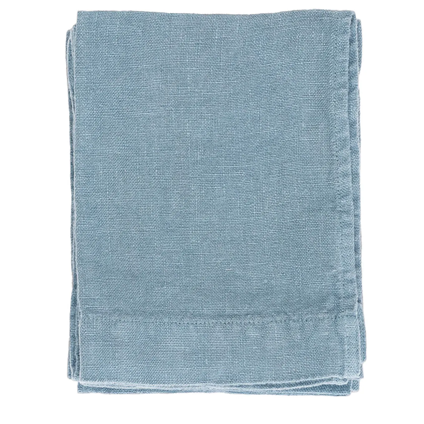 Set of 4 Light Blue Linen Hand Towels