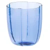 Set Of 4 Light Blue Petal Water Glasses
