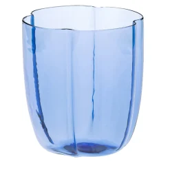 Set Of 4 Light Blue Petal Water Glasses