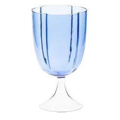 Set Of 4 Light blue Petal Wine Glasses