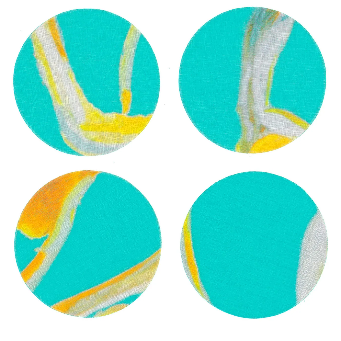 Set of 8 Light Flux Coated Coasters in Light Blue