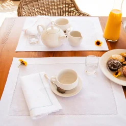 Set of 2 Luci d'Artista White Linen Placemats