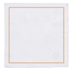 Set of 2 Luci d'Artista White & Orange Linen Napkins