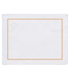 Set of 2 Luci d'Artista White & Orange Linen Placemats