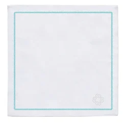 Set of 2 Luci d'Artista White & Light Blue Linen Napkins