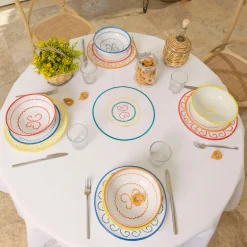 Set of 4 Luminaria Light Blue Ceramic Dessert Plates