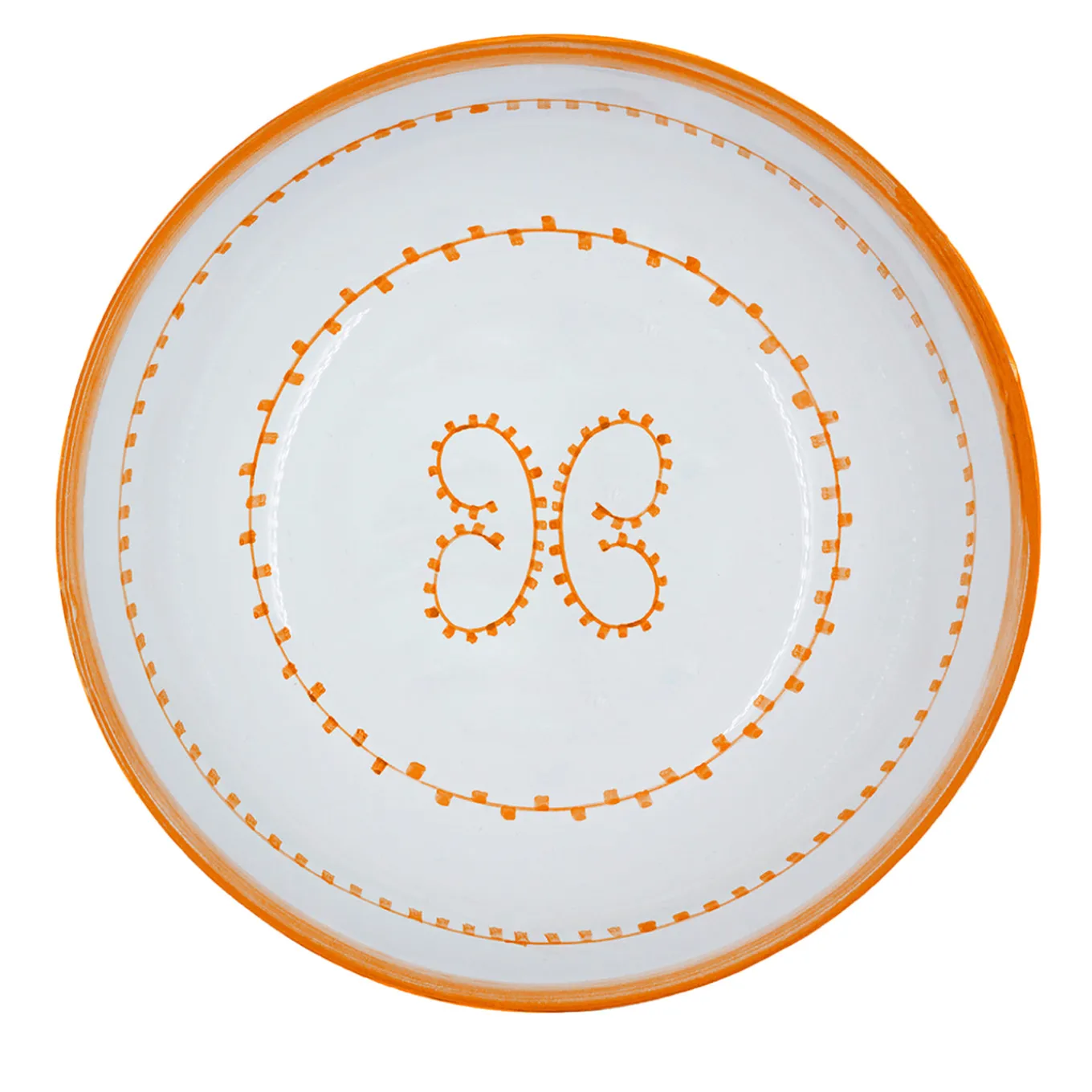 Set of 4 Luminaria Orange Ceramic Soup Plates