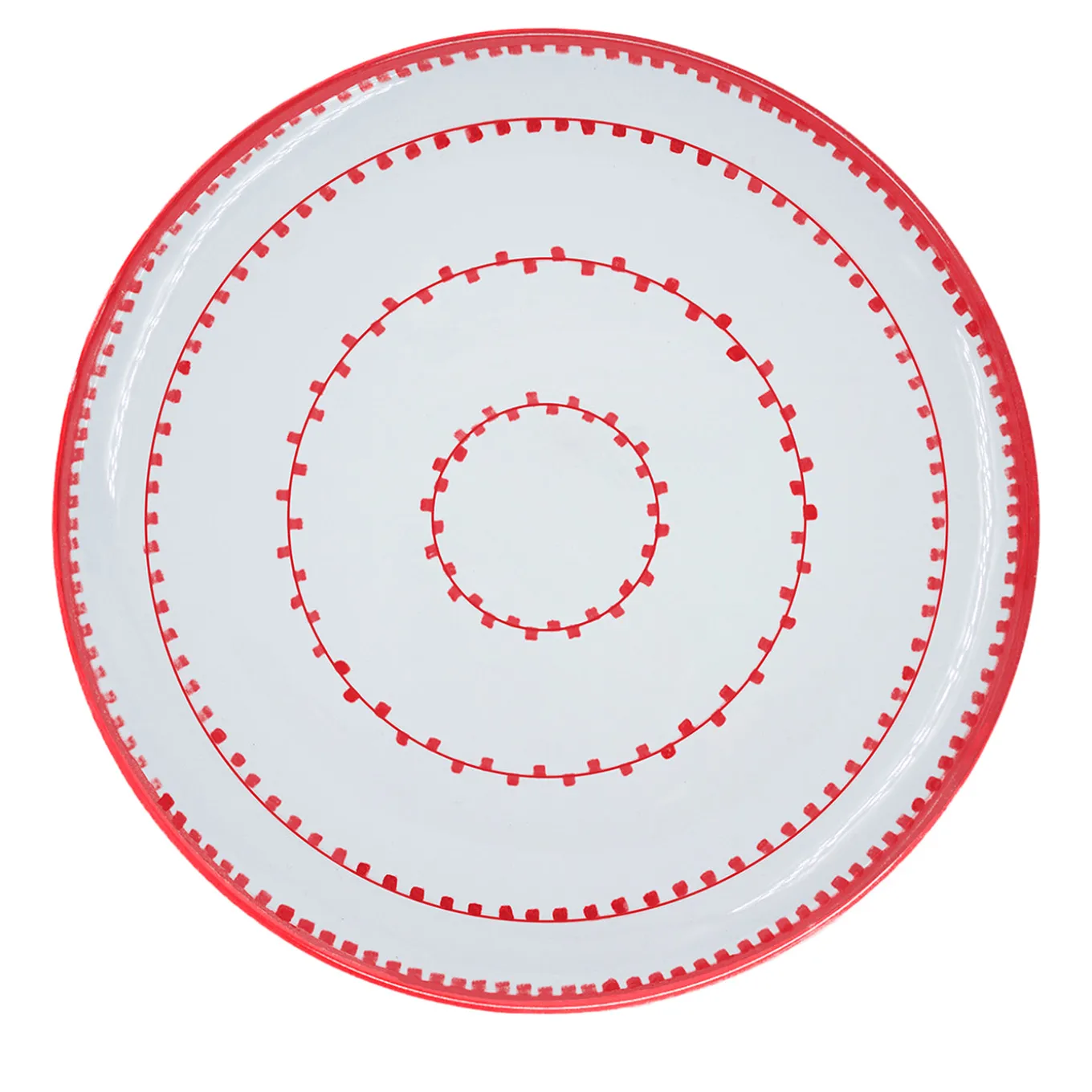 Set of 4 Luminaria Red Ceramic Dessert Plates