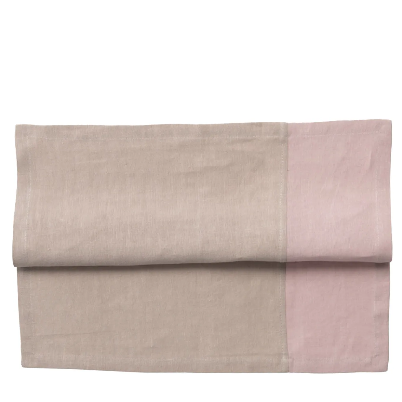Set of 4 Luxury Bicolor Silver Pink-Beige Linen Napkins