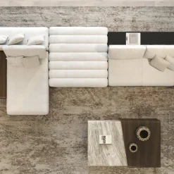 Set of 3 Marble & Wood Nesting Tables