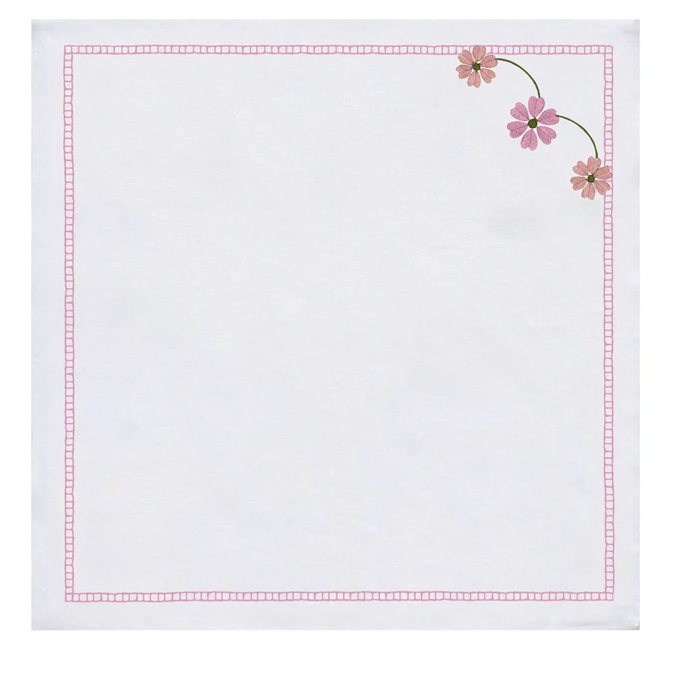 Set of 4 Margherita Pink Embroidered Linen Napkins