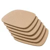 Set of 6 Maris Beige Leather Coasters by Kelly Wearstler