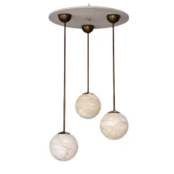 Set of 3 "Maxi Alabaster Moon" Pendants