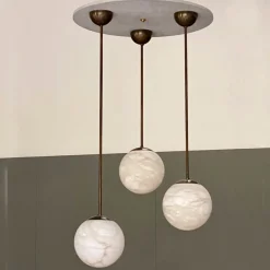 Set of 3 "Maxi Alabaster Moon" Pendants