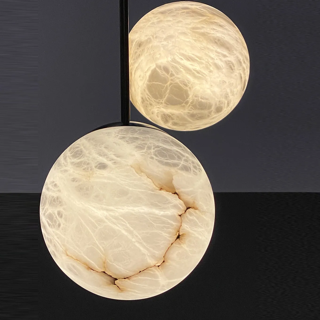 Set of 3 "Maxi Alabaster Moon" Pendants